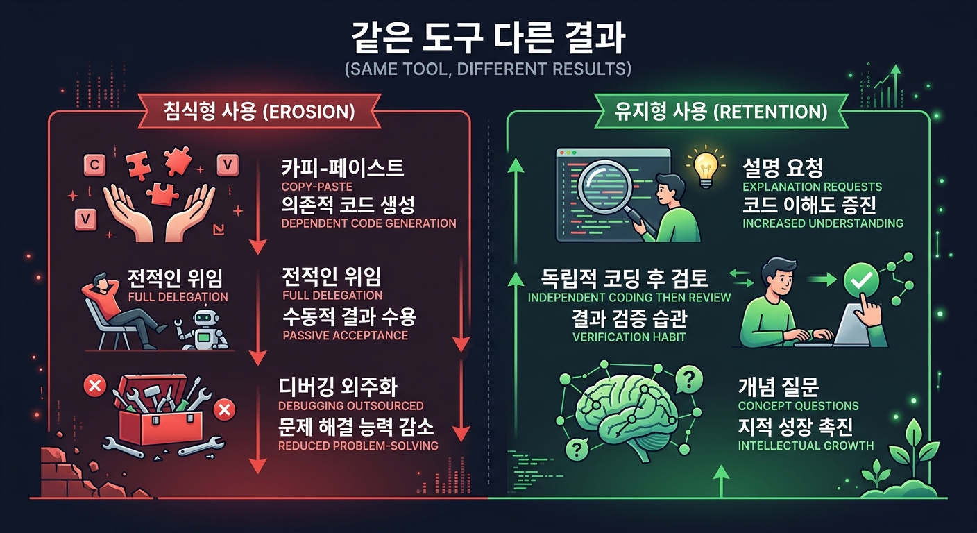 침식형 vs 유지형 AI 사용